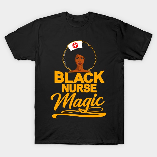 Black Nurse Magic T-Shirt by Delightful Designs